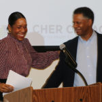 Dr. Winn and a woman guest speaking on CHER Chicago Seminar.