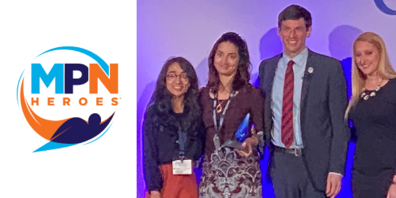 Irum Khan, UI Cancer Center member and researcher, received an Award from MPN Heroes.