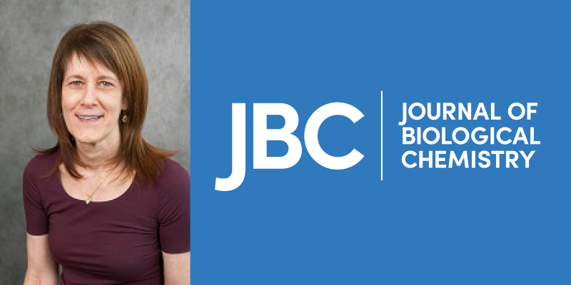 JBC Journal of Biological Chemistry with Marlene Bouvier face close up on left.