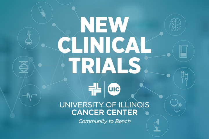 New Clinical Trials graphic with the UI Cancer Center logo