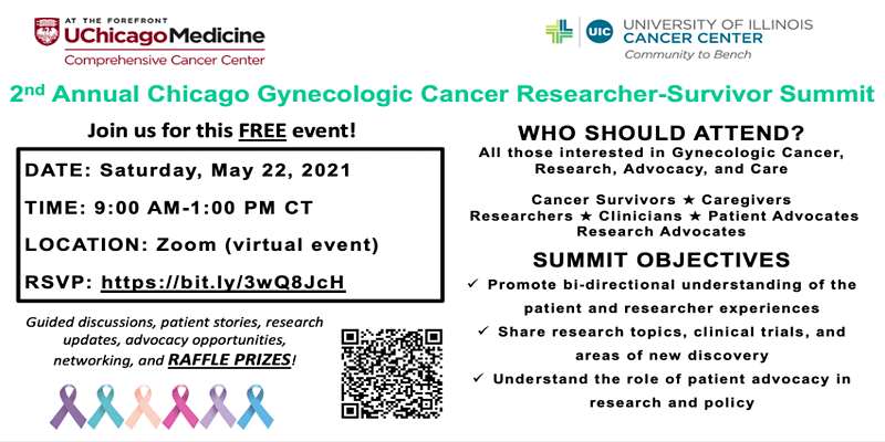 Chicago Gynecologic Cancer Researcher-Survivor Summit flyer graphic