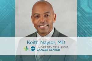 Keith Naylor photo with the University of Illinois Cancer Center logo
