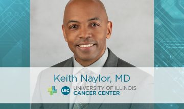 Keith Naylor photo with the University of Illinois Cancer Center logo