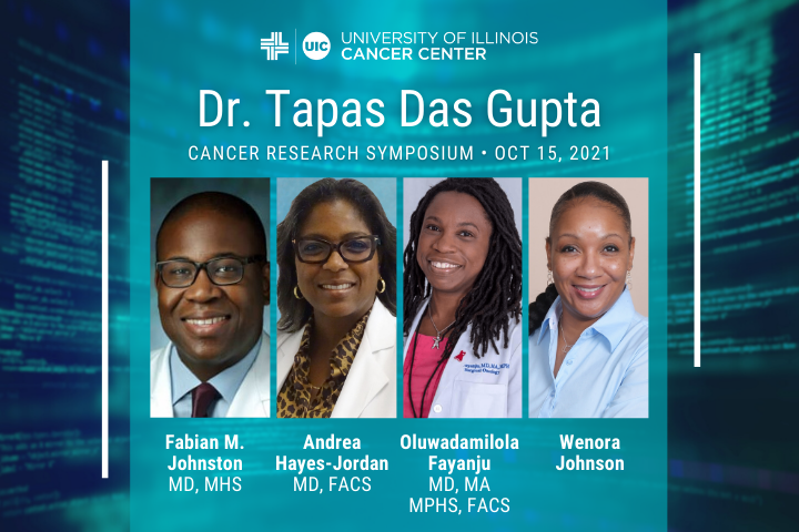 Dr. Tapas Das Gupta graphic with 4 speaker photos and their names