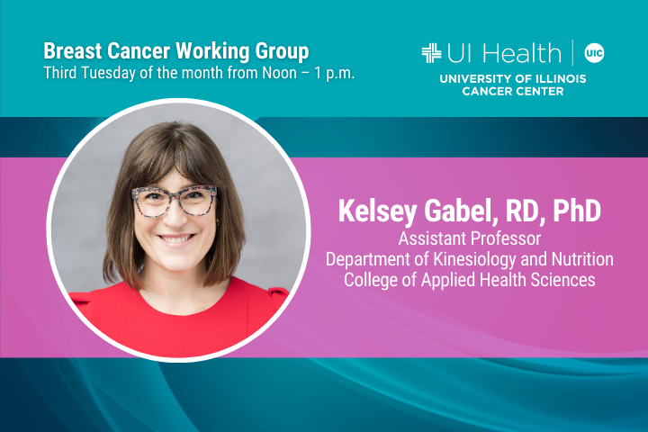 Breast Cancer Working Group graphic with Kelsey Gabel, PhD