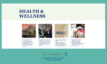 Photo of health and wellness story listings in UIC Magazine