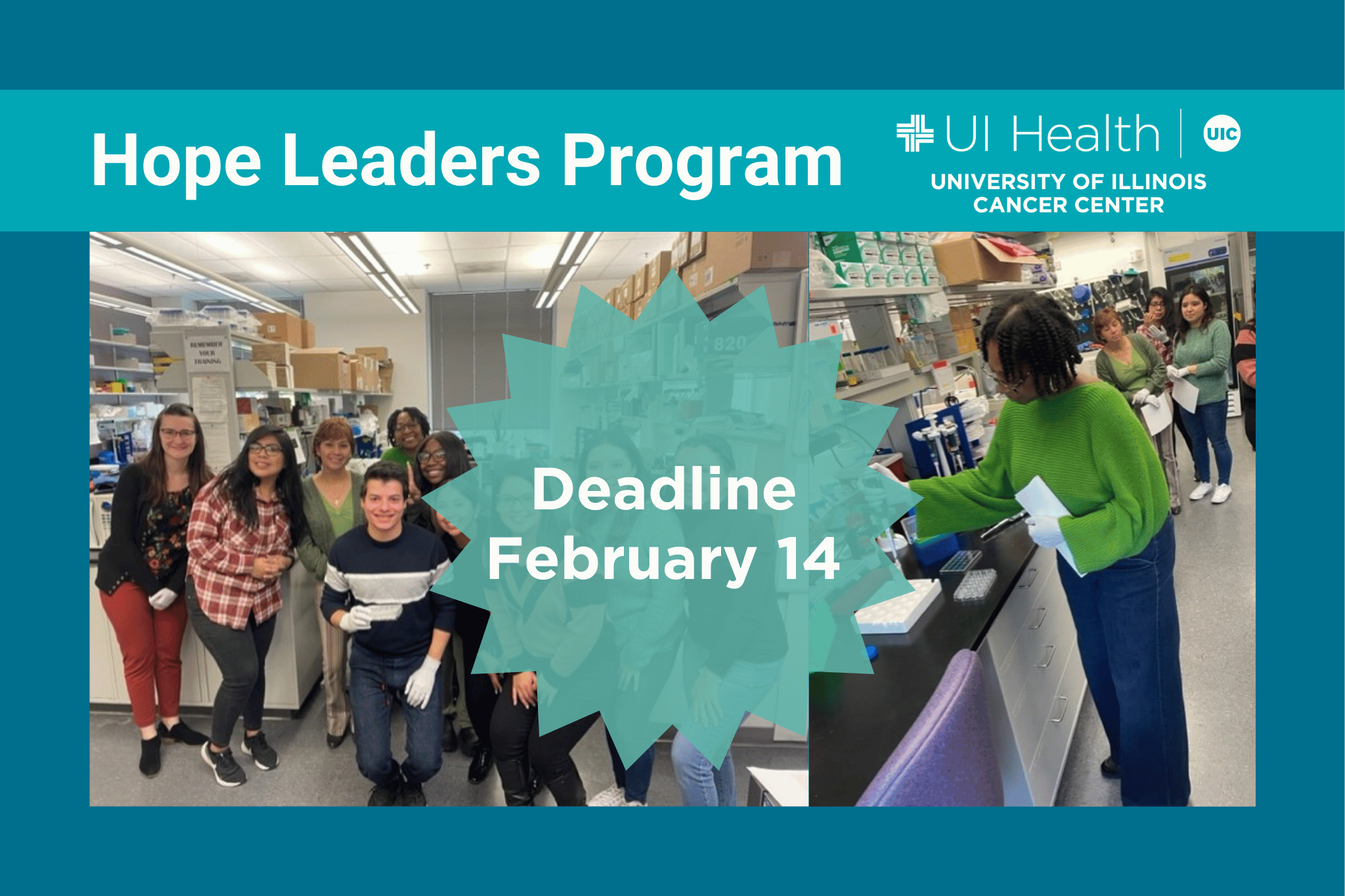 Image promoting February 14 deadlines for Hope Leaders grants.