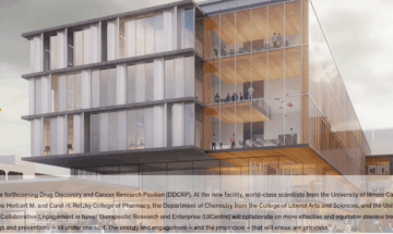Photo of UIC Drug Discovery and Cancer Research Pavilion rendering