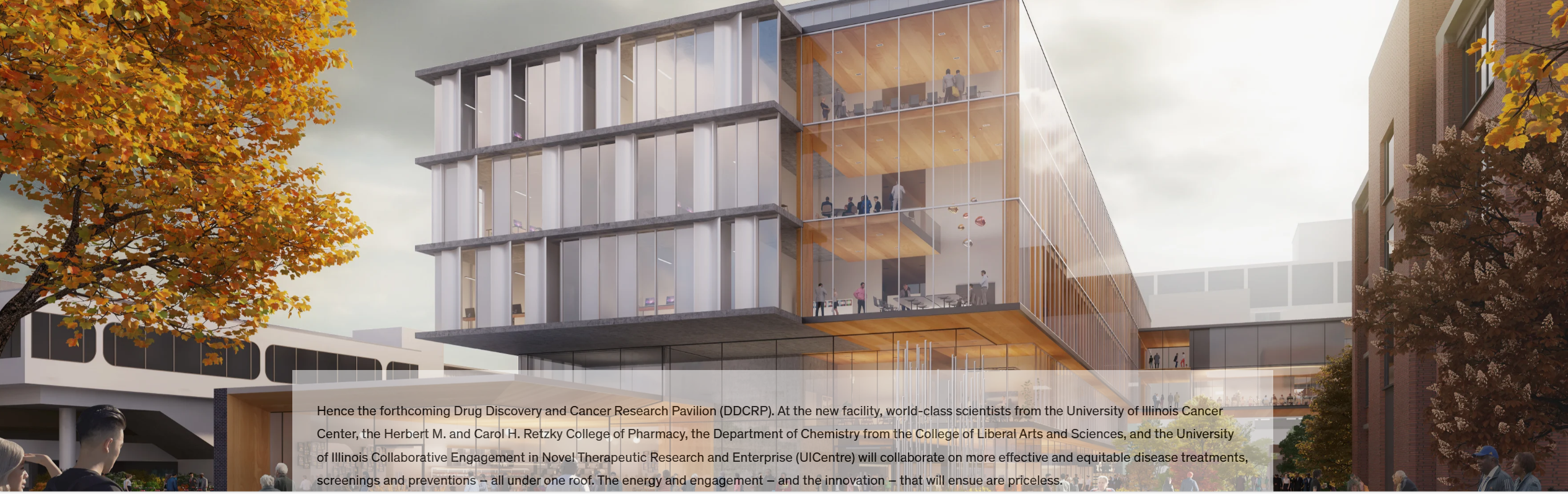 Photo of UIC Drug Discovery and Cancer Research Pavilion rendering